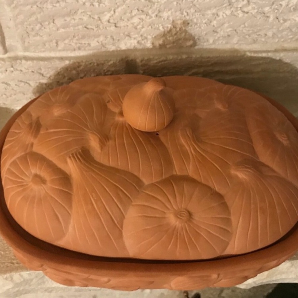 1993 Boston Warehouse Terra Cotta Original Garlic Baker 4 Bulb Capacity - Picture 2 of 3